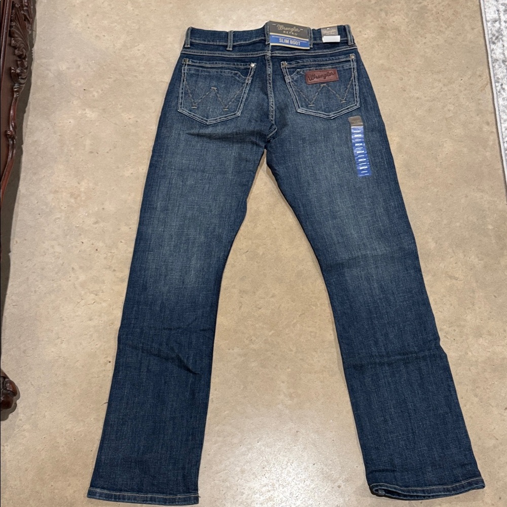 Wrangler Men’s Dark Blue Slim Straight Jeans